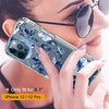GiiKa for iPhone 12 Case, iPhone 12 Pro Case with Screen Protector, Clear Full Body Protective Floral Girls Women Shockproof Hard Case with TPU Bumper Cover Phone Case for iPhone 12, Blue Flowers