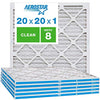 Aerostar Clean House 20x20x1 MERV 8 Pleated Air Filter, Made in the USA, 6-Pack,White