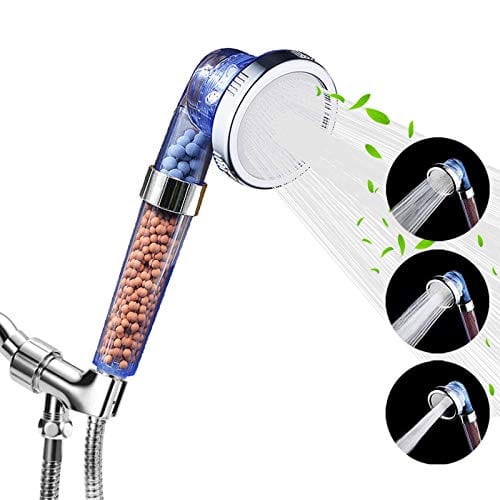 Luxsego Shower Head with Replacement Hose and Bracket, 3 Settings High Pressure & Water Saving Showerhead for Best Shower Experience, Ecowater Spa Shower Head for Dry Hair & Skin