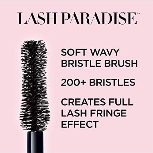 L'Oreal Paris Voluminous Makeup Lash Paradise Mascara, Voluptuous Volume, Intense Length, Feathery Soft Full Lashes, No Flaking, No Smudging, No Clumping, Blackest Black, 0.25 Fl Oz (Pack of 2)