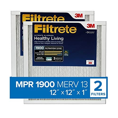 Filtrete UT10-2PK-6E , AC Furnace Air Filter, MPR 1900, Healthy Living Ultimate Allergen, 2-Pack (exact dimensions 11.81 x 11.81 x 0.78)