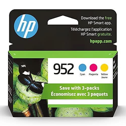 HP 952 | 3 Ink Cartridges | Cyan, Magenta, Yellow | Works with HP OfficeJet Pro 7700 Series, 8200 Series, 8700 Series | L0S49AN, L0S52AN, L0S55AN