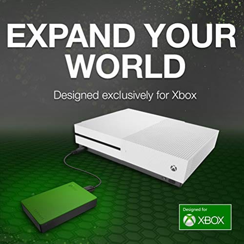 Seagate Game Drive for Xbox 2TB External Hard Drive Portable HDD – Designed for Xbox One (STEA2000403), Green