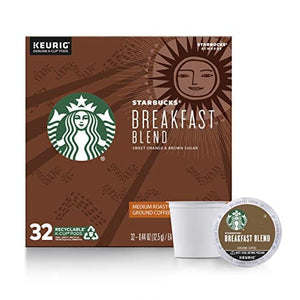 Starbucks Medium Roast K-Cup Coffee Pods Breakfast Blend for Keurig Brewers ,32 Count (Pack of 1)