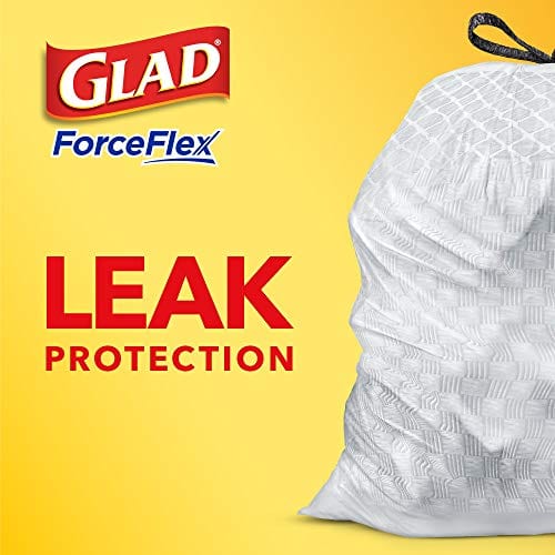 Glad ForceFlex Tall Kitchen Drawstring Trash Bags 13 Gallon White Trash Bag, Mediterranean Lavender scent with Febreze Freshness 80 Count (Package May Vary)