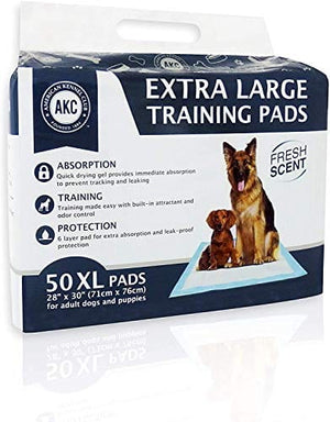 American Kennel Club 50 Count X-Large Training Pads, 30-Inch by 28-Inch