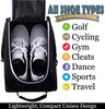 Athletico Golf Shoe Bag - Zippered Shoe Carrier Bags with Ventilation & Outside Pocket for Socks, Tees, etc. Perfect Storage (Black)