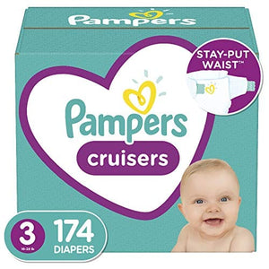 Diapers Size 3, 174 Count - Pampers Cruisers Disposable Baby Diapers, ONE MONTH SUPPLY (Packaging May Vary)
