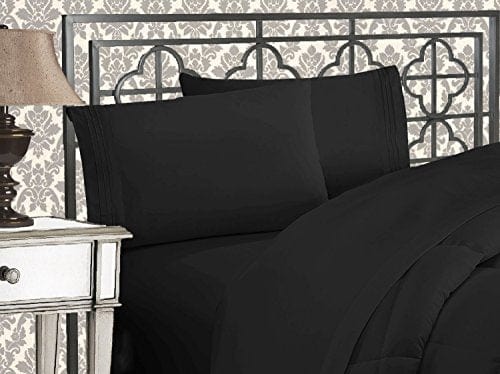 Elegant Comfort Luxurious 1500 Thread Count Egyptian Quality Three Line Embroidered Softest Premium Hotel Quality 4-Piece Bed Sheet Set