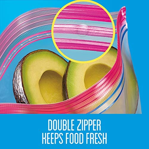 Ziploc Storage Bags with New Grip 'n Seal Technology, For Food, Sandwich, Organization and More, Smart Zipper Plus Seal, Quart, 24 Count