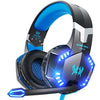 VersionTECH. G2000 Gaming Headset for PS5 PS4 PC Xbox One, Surround Sound Over Ear Headphones with Mic, LED Light for Mac Laptop Switch Playstation Xbox Series X/S
