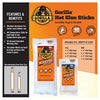 Gorilla Hot Glue Sticks, Full Size, 8" Long x .43" Diameter, 20 Count, Clear, (Pack of 1) - 3032016