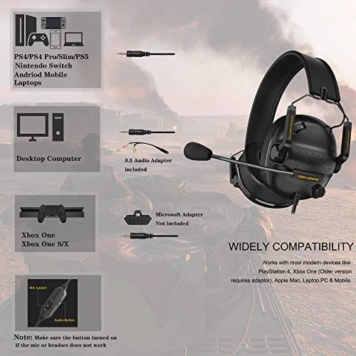 SENZER SG500 Surround Sound Pro Gaming Headset with Noise Cancelling Microphone - Detachable Memory Foam Ear Pads