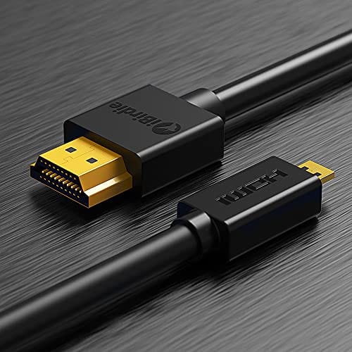 Micro HDMI to HDMI Cable 6 Feet - High Speed 18Gbps Support 4K60 HDR ARC Compatible with GoPro Hero 7 6 5 4, Raspberry Pi 4