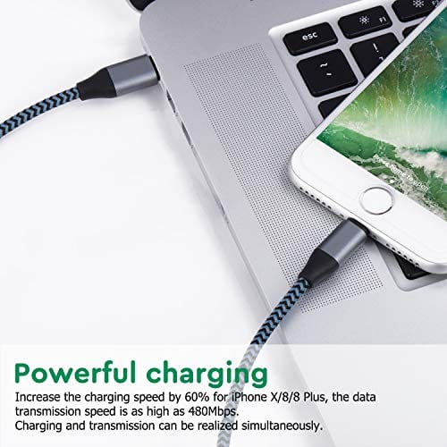 USB C to Lightning Cable, Sundix 2Pack 6FT Nylon Braided Charging Syncing Cord Compatible with iPhone 12/12Pro/12ProMax/11/11Pro/11Pro MAX/XS/XS MAX/XR/X/8/8Plus/7/7Plus and More