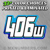 MX & ATV Number Plate Decals | Set of 3 Multicolored Race Numbers | You Pick Your Number & Colors