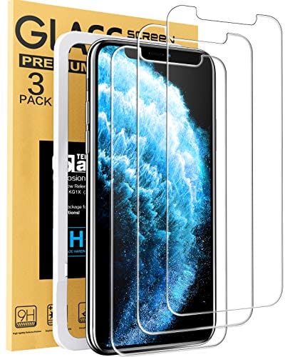 Mkeke Compatible with iPhone 11 Pro Max Screen Protector, iPhone Xs Max Screen Protector Tempered Glass -3 Pack 6.5"