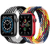2-Pack Solo Loop Strap Compatible with Apple Watch Band 38mm 40mm,No Clasps No Buckles Stretchable Braided Sport Elastics Replacement Wristband for iWatch Series 6/5/4/3/2/1,SE,Colorful&WhiteBlack,2#