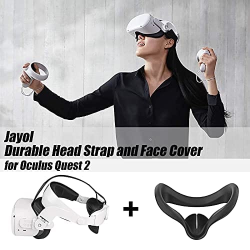 Oculus Quest 2 Halo Strap and Silicone Face Cover - Adjustable Replacement for Quest 2 Elite Strap - Relieved Face Pressure
