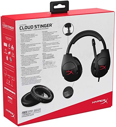 HyperX Cloud Stinger – Gaming Headset, Lightweight, Comfortable Memory Foam, Swivel to Mute Noise-Cancellation Microphone