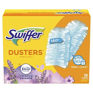 Swiffer 180 Dusters, Ceiling Fan Duster, Multi Surface Refills with Febreze Lavender, 18 Count