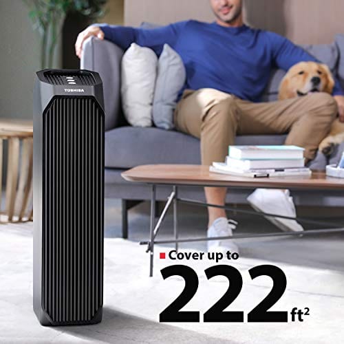 Toshiba Feature Smart WiFi Purifier, True HEPA Air Cleaner, Designed for Allergies, Pollen, Pets, Odors, Smoke and Dust, Works with Alexa, Black