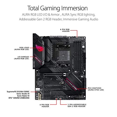 ASUS ROG Strix B550-F Gaming (WiFi 6) AMD AM4 Zen 3 Ryzen 5000 & 3rd Gen Ryzen ATX Gaming Motherboard