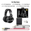 OneOdio Wired Over Ear Headphones Studio Monitor & Mixing DJ Stereo Headsets with 50mm Neodymium Drivers and 1/4 to 3.5mm Audio Jack for AMP Computer Recording Phone Piano Guitar Laptop - Black