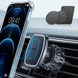 LISEN Car Phone Holder Mount, [Upgraded Clip] Magnetic Phone Car Mount [6 Strong Magnets] Cell Phone Holder for Car