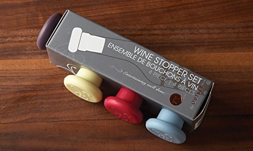 Outset B229 Silicone Wine Bottle Stoppers, Set of 4, Assorted