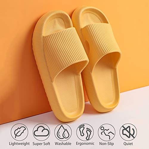 Pillow Slides Slippers, Massage Shower Bathroom Slipper, Non-Slip Quick Drying Open Toe Super Soft Extra Thick Sole Sandals
