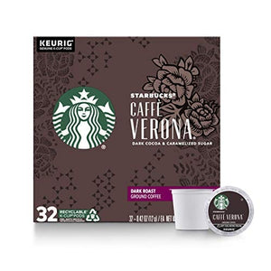 Starbucks Dark Roast K-Cup Coffee Pods - Caffè Verona for Keurig Brewers - 1 Box (32 Pods)