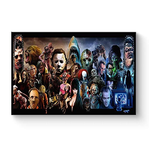 HAOSHUNDA Horror Movies Oil Painting on Canvas Posters and Prints Decoracion Wall Art Picture Living Room Wall (12" x 18", Artwork - 05)