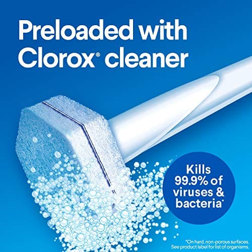 Clorox ToiletWand Disposable Toilet Cleaning System - ToiletWand, Storage Caddy and 16 Disinfecting ToiletWand Refill Heads (Package May Vary)