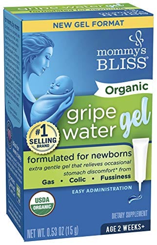 Mommy's Bliss Organic Gripe Water Gel for Newborns, Extra Gentle Gel, Relieves Occasional Stomach Discomfort from Gas, Colic & Fussiness