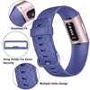 Pack 3 Silicone Bands for Fitbit Charge 4 / Fitbit Charge 3 / Charge 3 SE Replacement Wristbands for Women Men Small Large(Without Tracker) (Large: for 7.1"-8.7" Wrists, Black+Navy Blue+Slate Grey)