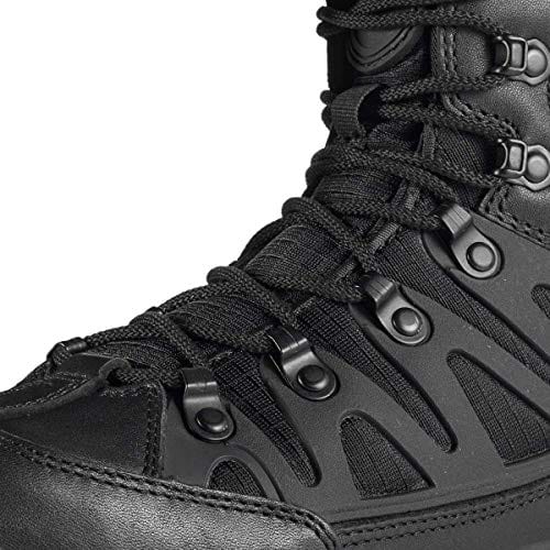 FREE SOLDIER Outdoor Men's Tactical Military Combat Ankle Boots Waterproof Lightweight Mid Hiking Boots (Black + Full Grain Leather 11.5 M US)