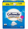 Cottonelle Flushable Wipes | Mega Value Pack of 588 Ct. (14 x 42 Count Resealable Soft Packs)