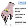 DEX FIT Level 5 Cut Resistant Gloves Cru553, 3D Comfort Stretch Fit, Power Grip, Durable Foam Nitrile, Pass FDA Food Contact, Smart Touch