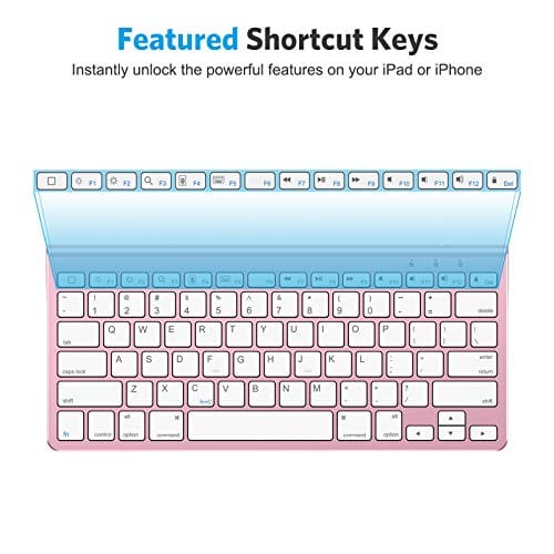 OMOTON Keyboard Compatible with iPad(Sliding Stand), Wireless Bluetooth Keyboard for iPad Air 4, iPad 10.2(8th/ 7th Gen), and More[Stand NOT for iPad Pro 12.9], Rose Gold