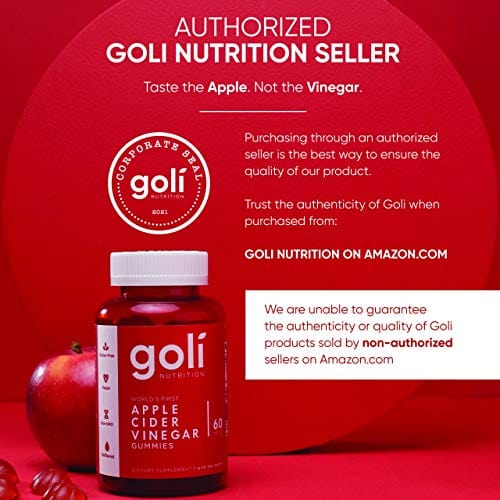 Apple Cider Vinegar Gummy Vitamins by Goli Nutrition - 2 Pack - (120 Count, Organic, Vegan, Gluten-Free, Non-GMO, with"The Mother", Vitamin B9, B12, Beetroot, Pomegranate)