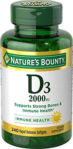Vitamin D by Nature’s Bounty for immune support. Vitamin D provides immune support and promotes healthy bones. 2000IU, 240 Softgels