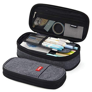 EASTHILL Big Capacity Pencil Pen Case Office College School Large Storage High Capacity Bag Pouch Holder Box Organizer Blue New Arrival(Black)