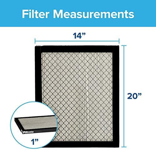 Filtrete 14x20x1, AC Furnace Air Filter, MPR 2800, Healthy Living Ultrafine Particle Reduction, 2-Pack (exact dimensions 13.781 x 19.781 x 0.84)