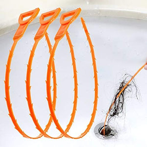 Vastar 3 Pack 19.6 Inch Drain Snake Hair Drain Clog Remover Cleaning Tool