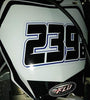 MX & ATV Number Plate Decals | Set of 3 Multicolored Race Numbers | You Pick Your Number & Colors