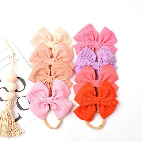 30 PCS Big Bows Baby Nylon Headbands Hairbands Hair Bows Elastics for Baby Girls Newborn Infant Toddler Child Hair Accessories