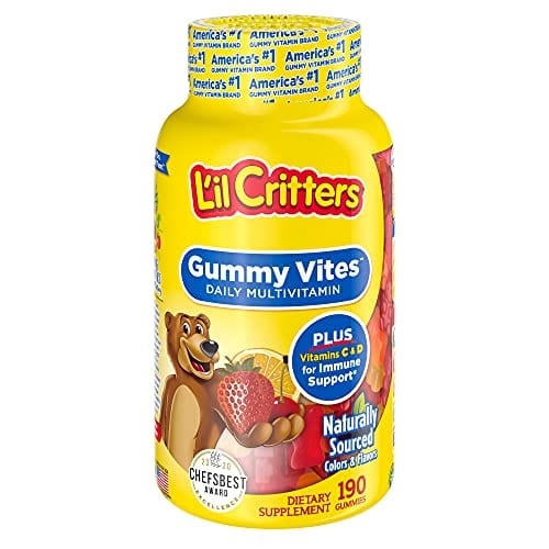 Lil Critters Gummy Vites Daily Kids Gummy Multivitamin: Vitamins C, D3 & Zinc for Immune Support, (95-190 Day Supply), from America’s No. 1 Kids Gummy Vitamin Brand, 190 Count