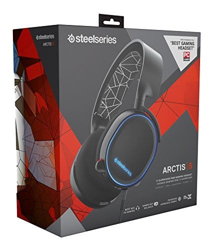 SteelSeries Arctis 5 - RGB Illuminated Gaming Headset with DTS Headphone: X v2.0 Surround - for PC and PlayStation 4 - Black