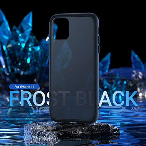 TORRAS Shockproof Designed for iPhone 11 Case, [6FT Military Grade Drop Protection] Translucent Hard Back with Silicone Bumper